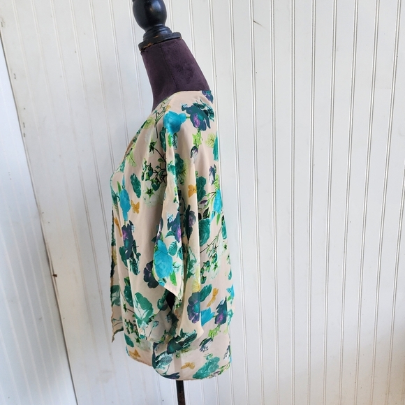 Windsor Women’s Floral Print Kimono Sheer Cover Up Beige One Size Fits Most OS - Picture 2 of 10